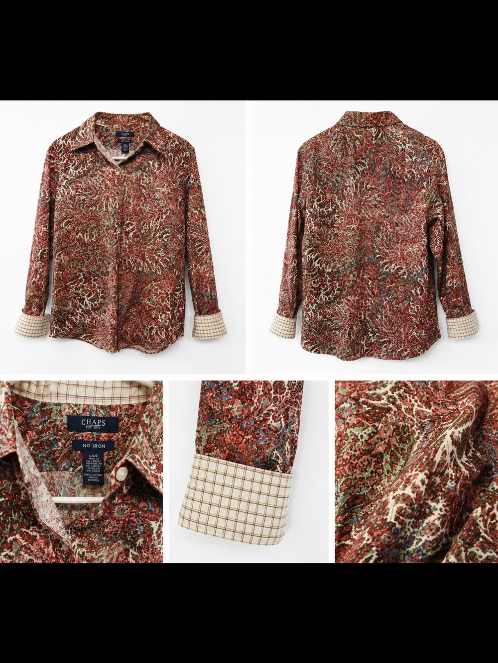 Women Rust Multi-Pattern Button-Down Shirt